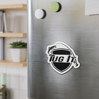 Die-Cut Magnet — “Tug It” Fishing Rod & Fish Logo Sticker Magnet