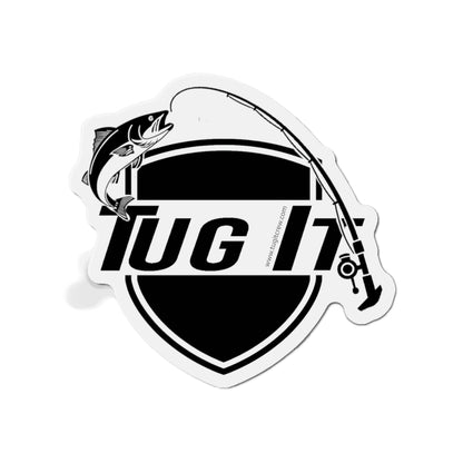 Die-Cut Magnet — “Tug It” Fishing Rod & Fish Logo Sticker Magnet